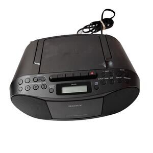 SONY CFD-S70 Black CD Cassette Boombox AM FM Headphone Input Jack tested works